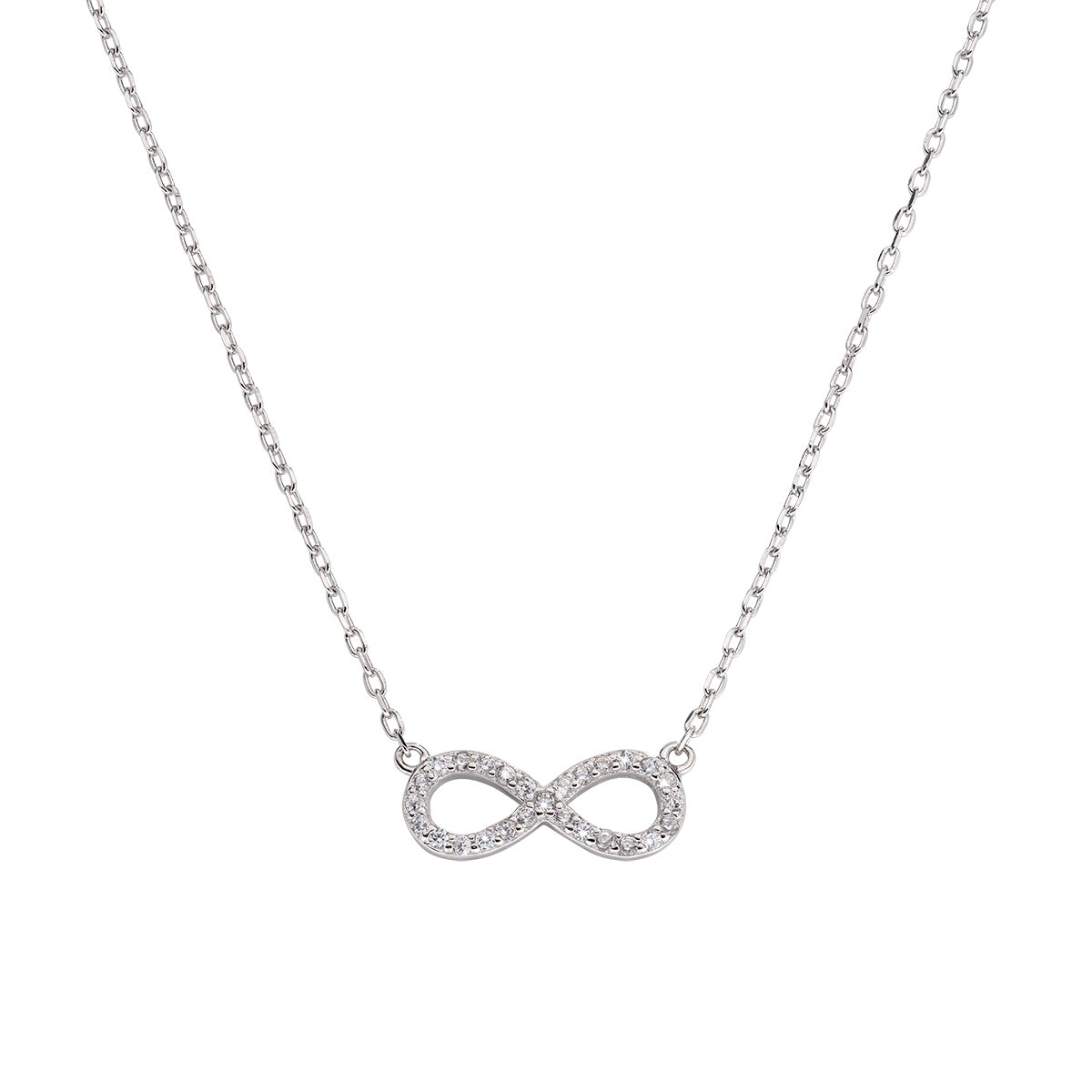 Collana "Infinito" in Argento con Zirconi