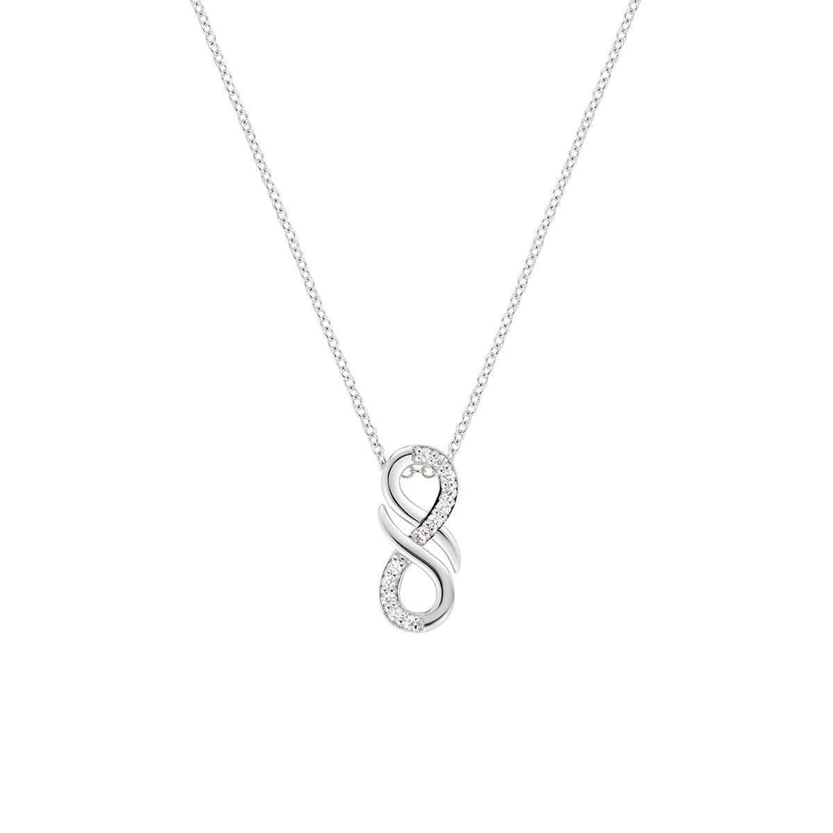 Collana Amore Infinito con Zirconi in Argento