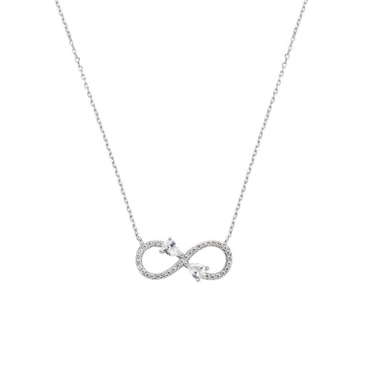 Collana Charm Infinito con Zirconi a Goccia