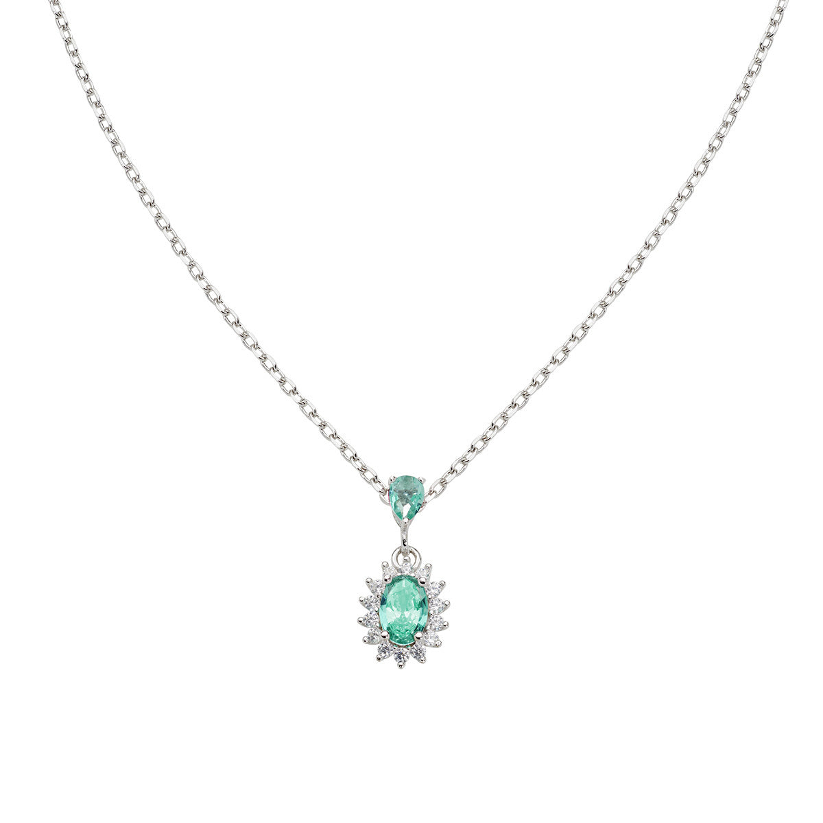 Collana Mini Royal Lady con Zircone Verde Acqua