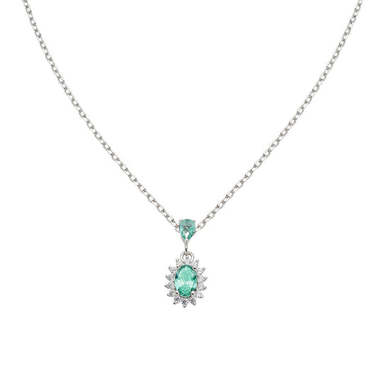 Collana Mini Royal Lady con Zircone Verde Acqua