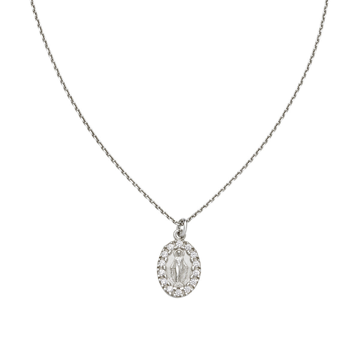 Collana Mini Madonna Miracolosa con Zirconi