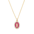 Carica l'immagine nel visualizzatore della galleria, Collana mini Medaglia Miracolosa smaltata Bordeaux
