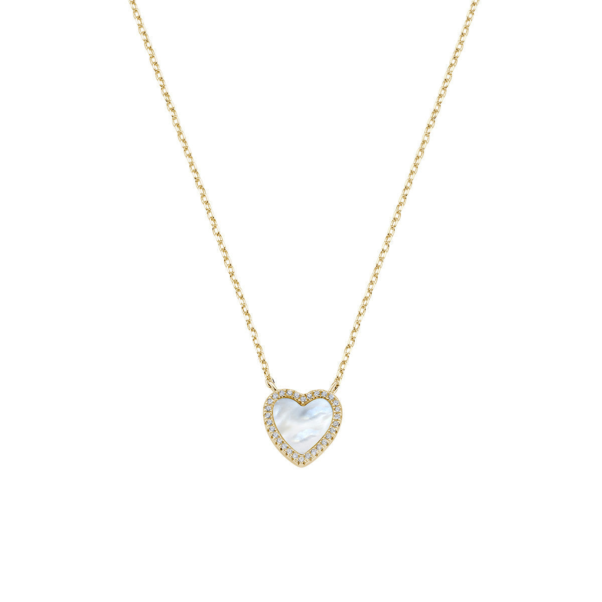 Collana Dorata Cuore con Madreperla