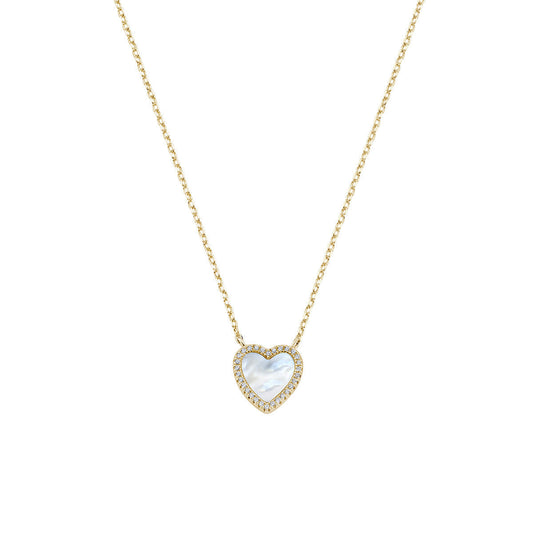 Collana Dorata Cuore con Madreperla