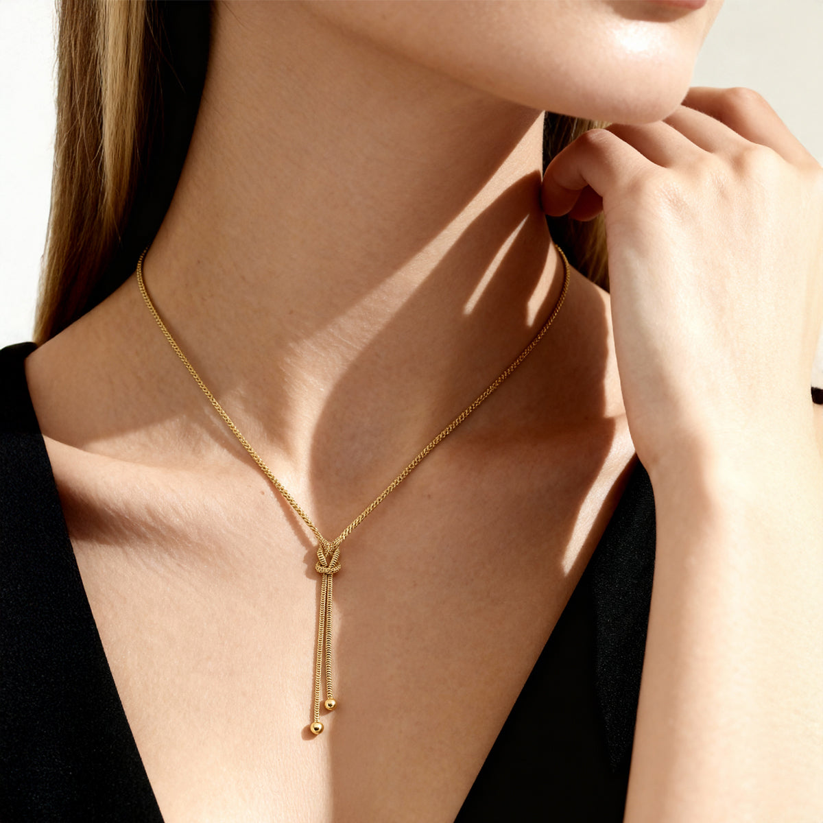 Collana Nodo d'Amore in Argento  Dorato