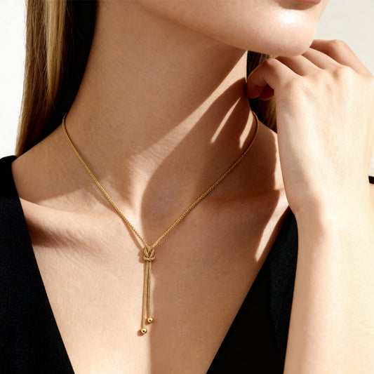 Collana Nodo d'Amore in Argento  Dorato
