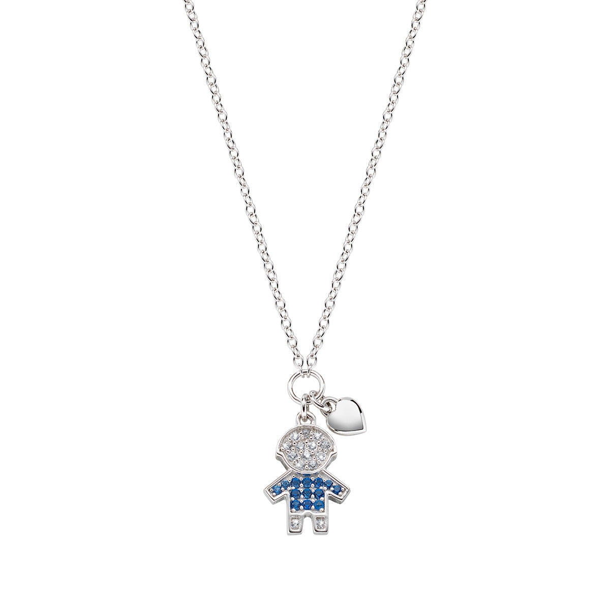 Collana Bimbo Zirconi Bianchi e Blu
