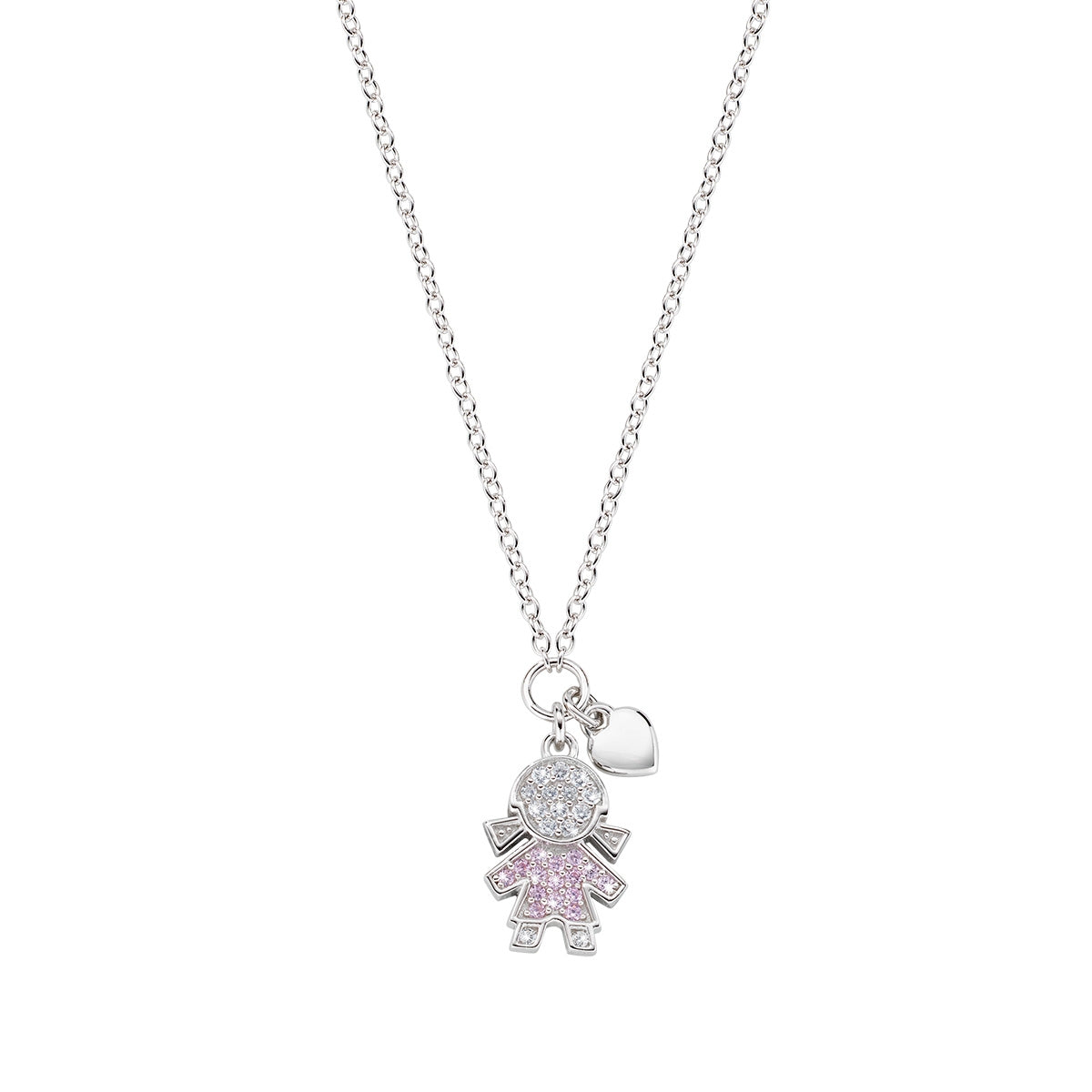 Collana Bimba Zirconi Bianchi e Rosa