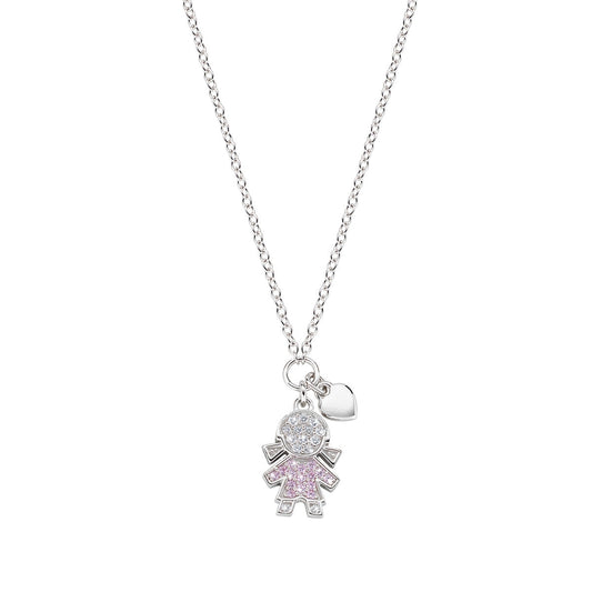 Collana Bimba Zirconi Bianchi e Rosa