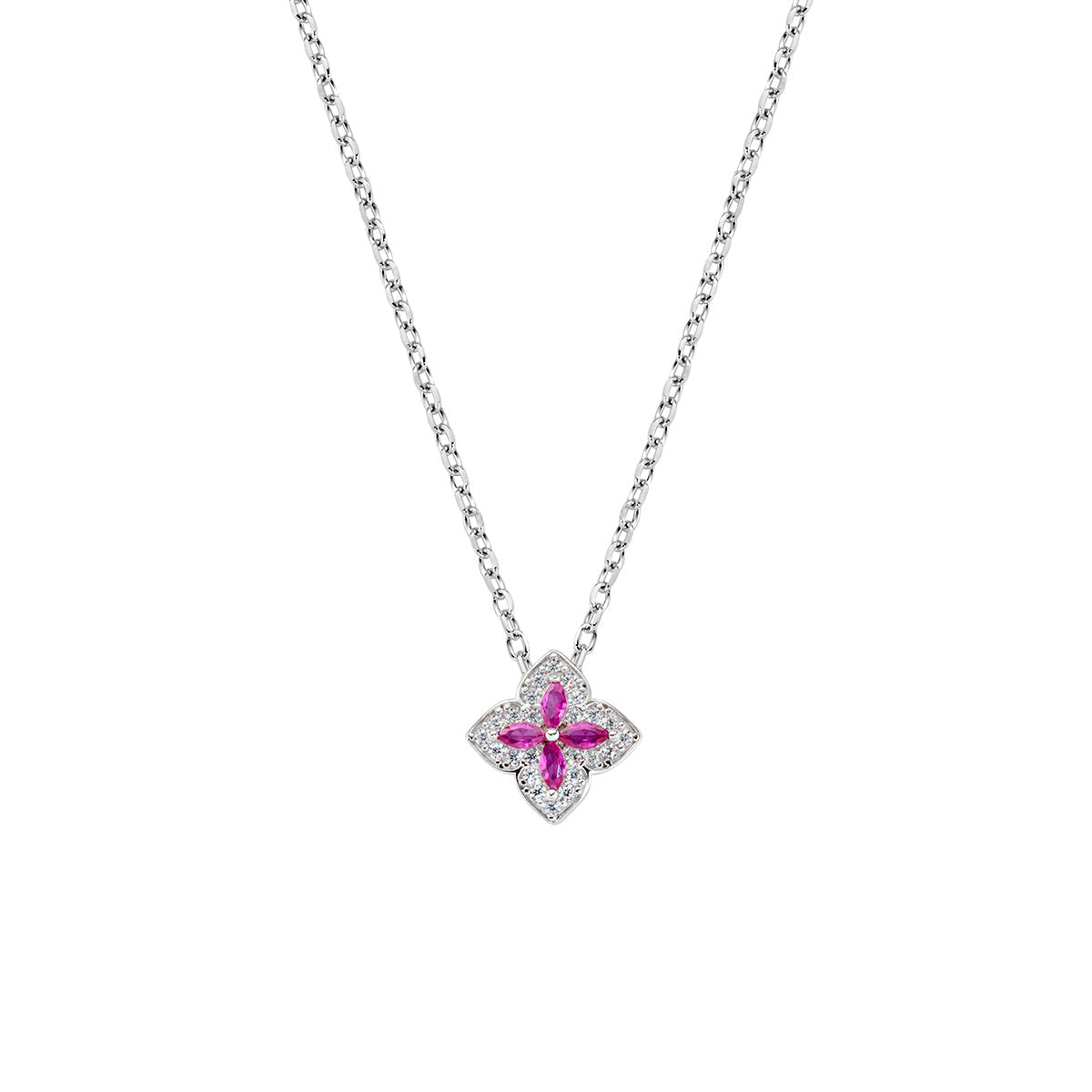 Collana Portofino in Argento con Zirconi Rubino