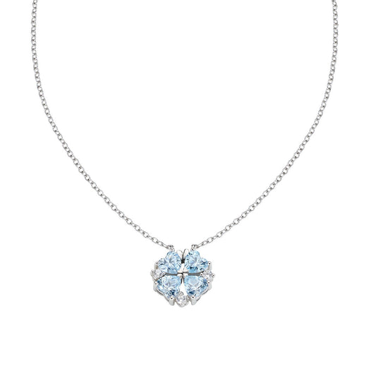 Collana Quadricuore Magnetico Acquamarina