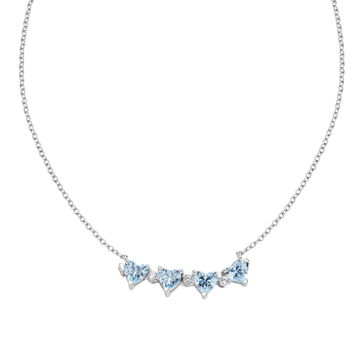 Collana Quadricuore Magnetico Acquamarina