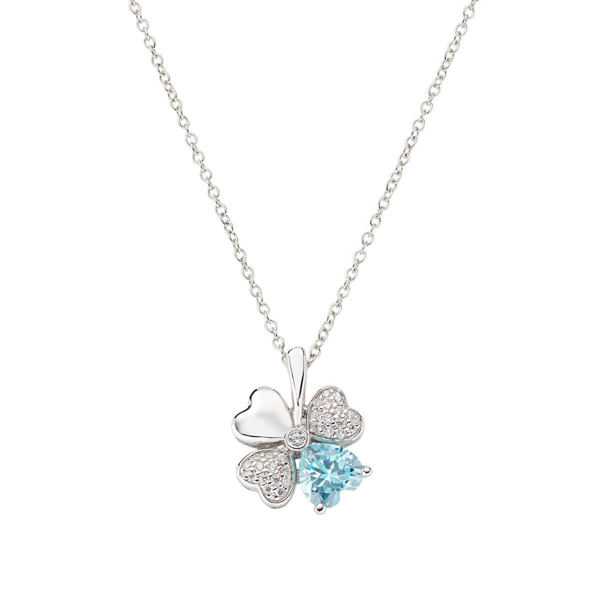 Collana Quadricuore Acquamarina