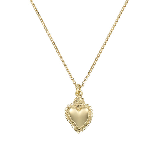 Collana con Mini Pendente Sacro Cuore Dorato
