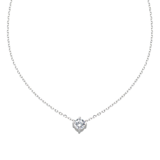 Collana Solitario Bianco 4 mm