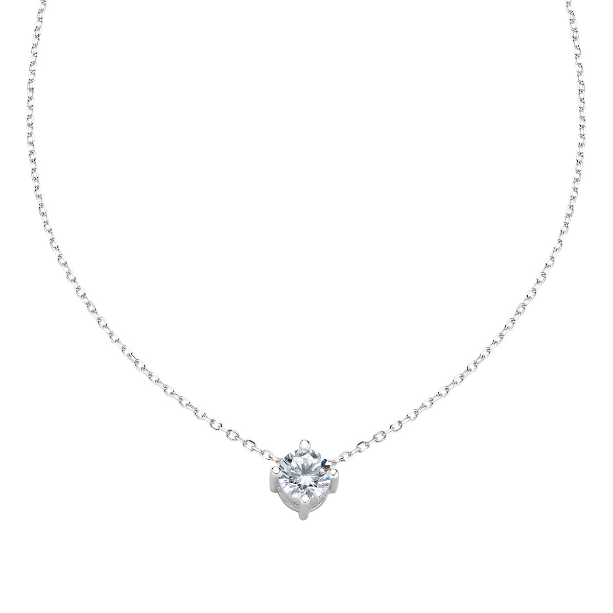 Collana Solitario Bianco 5 mm