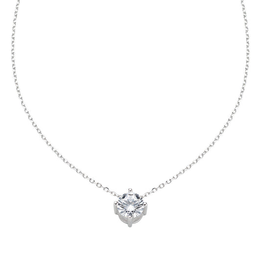 Collana Solitario Bianco 6 mm