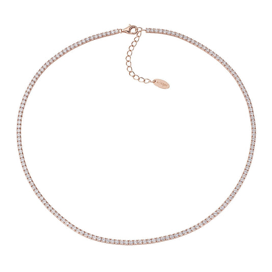 Collana Tennis Mania Rosè con Zirconi Bianchi