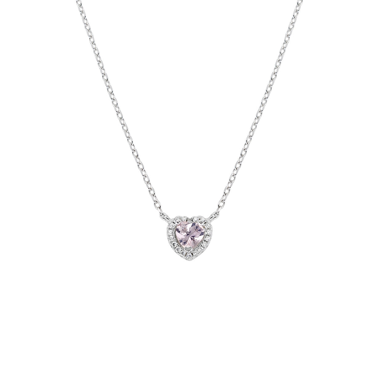 Collana Dolce Cuore Rosa Morganite in Argento