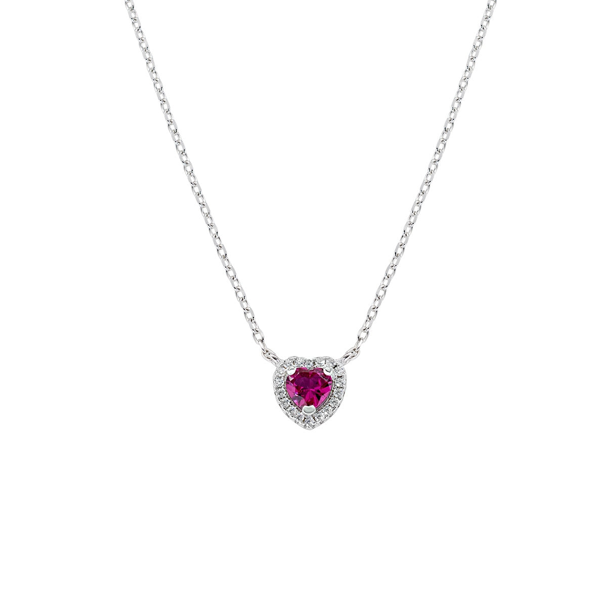 Collana Dolce Cuore Rubino in Argento