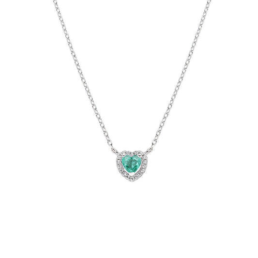 Collana Dolce Cuore Verde Acqua in Argento