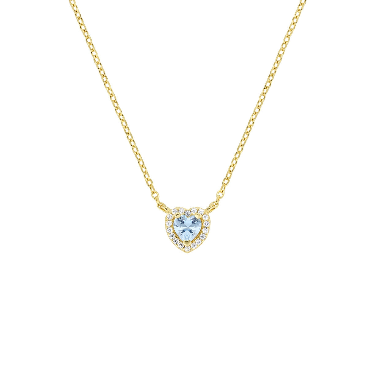 Collana Dolce Cuore Acquamarina in Argento  Dorato