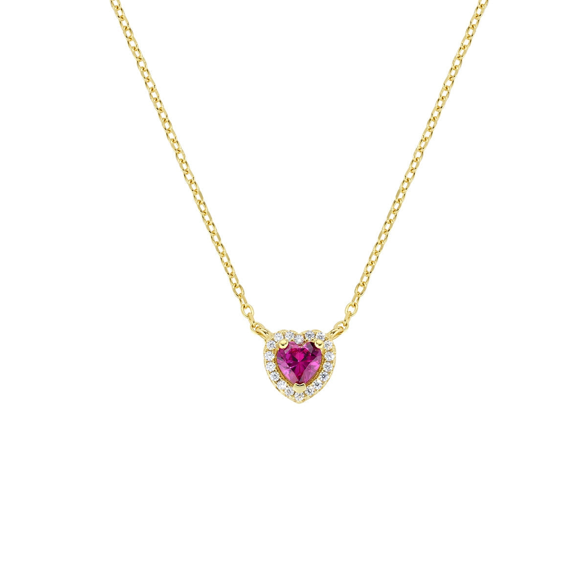 Collana Dolce Cuore Rubino in Argento  Dorato