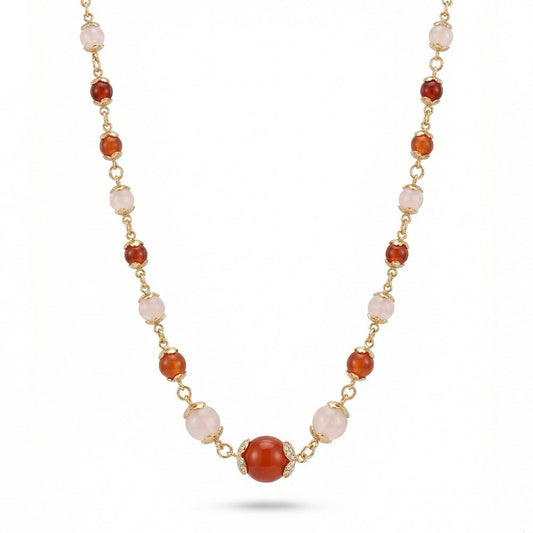 COLLANA GIROCOLLO CON PIETRE ROTONDE E CATENA