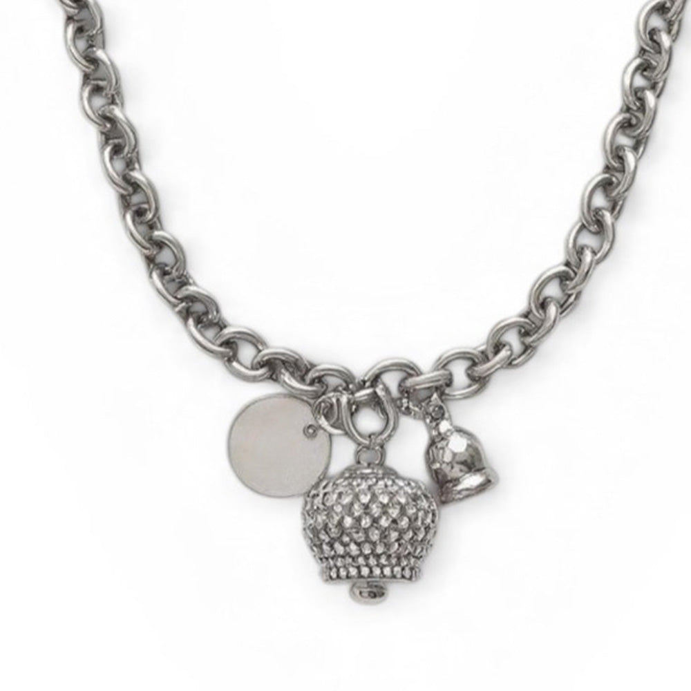 COLLANA GIROCOLLO A CATENA CON CAMPANELLA CON STRASS