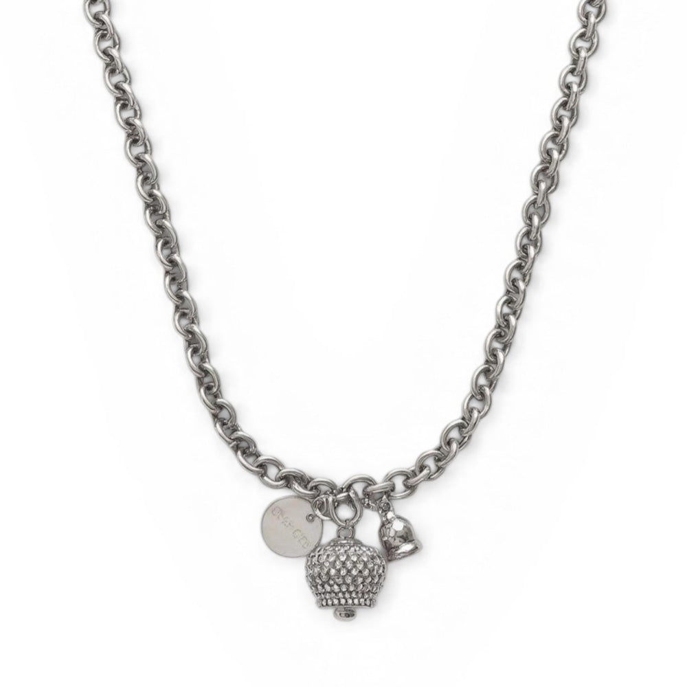 COLLANA GIROCOLLO A CATENA CON CAMPANELLA CON STRASS