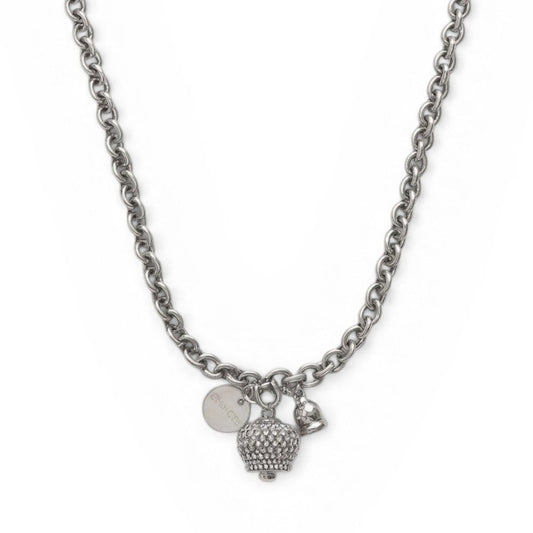 COLLANA GIROCOLLO A CATENA CON CAMPANELLA CON STRASS