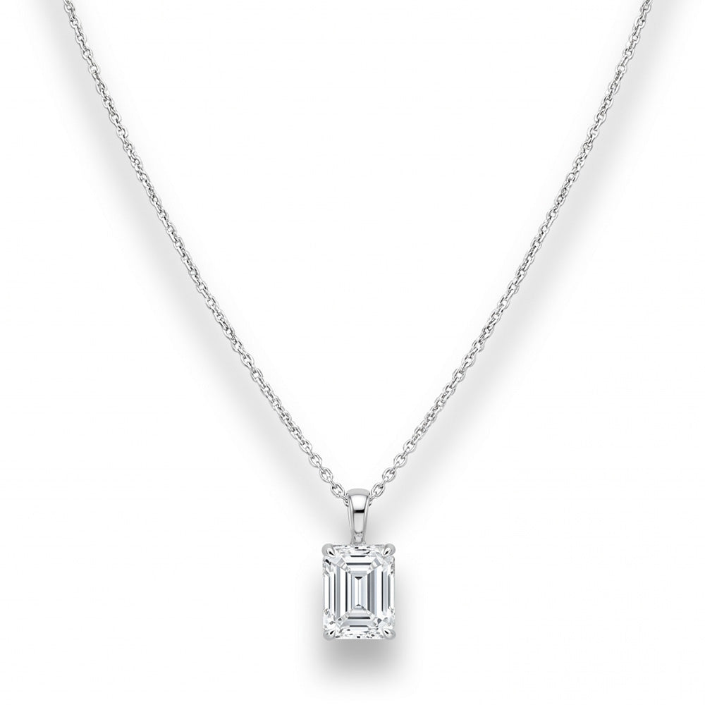 COLLANA A GIROCOLLO CON PUNTO LUCE QUADRATO-Silver 925
