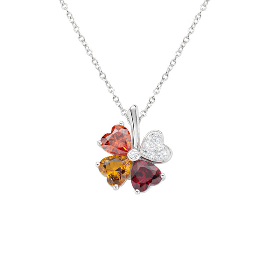Collana Quadricuore Arancione Multicolor