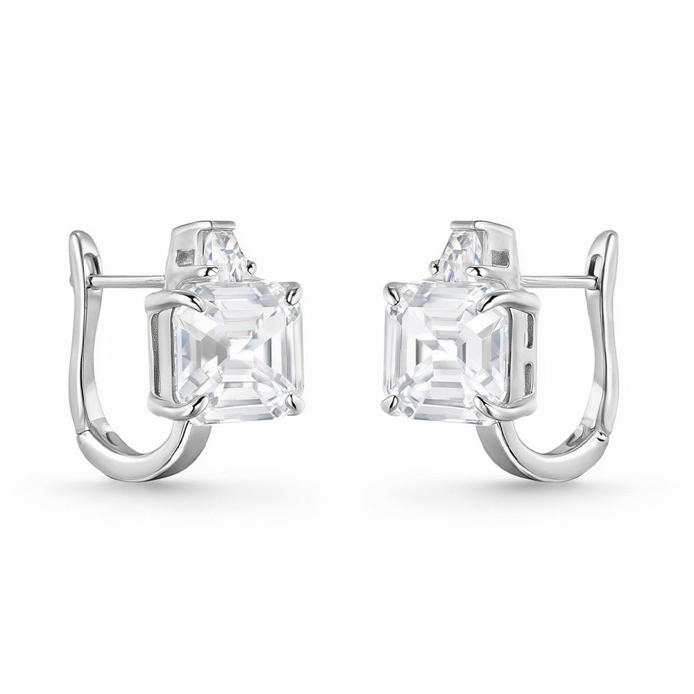 ORECCHINI CON PIETRA RETTANGOLARE - Silver 925