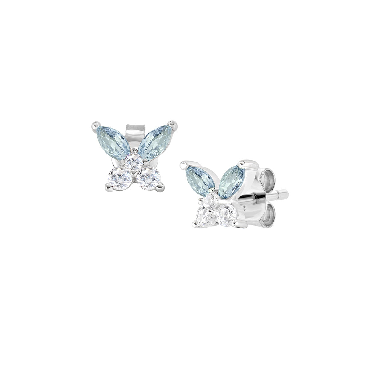 Orecchini a Lobo Petali Blu London in Argento