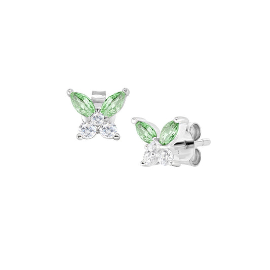 Orecchini a Lobo Petali Verde Acqua in Argento