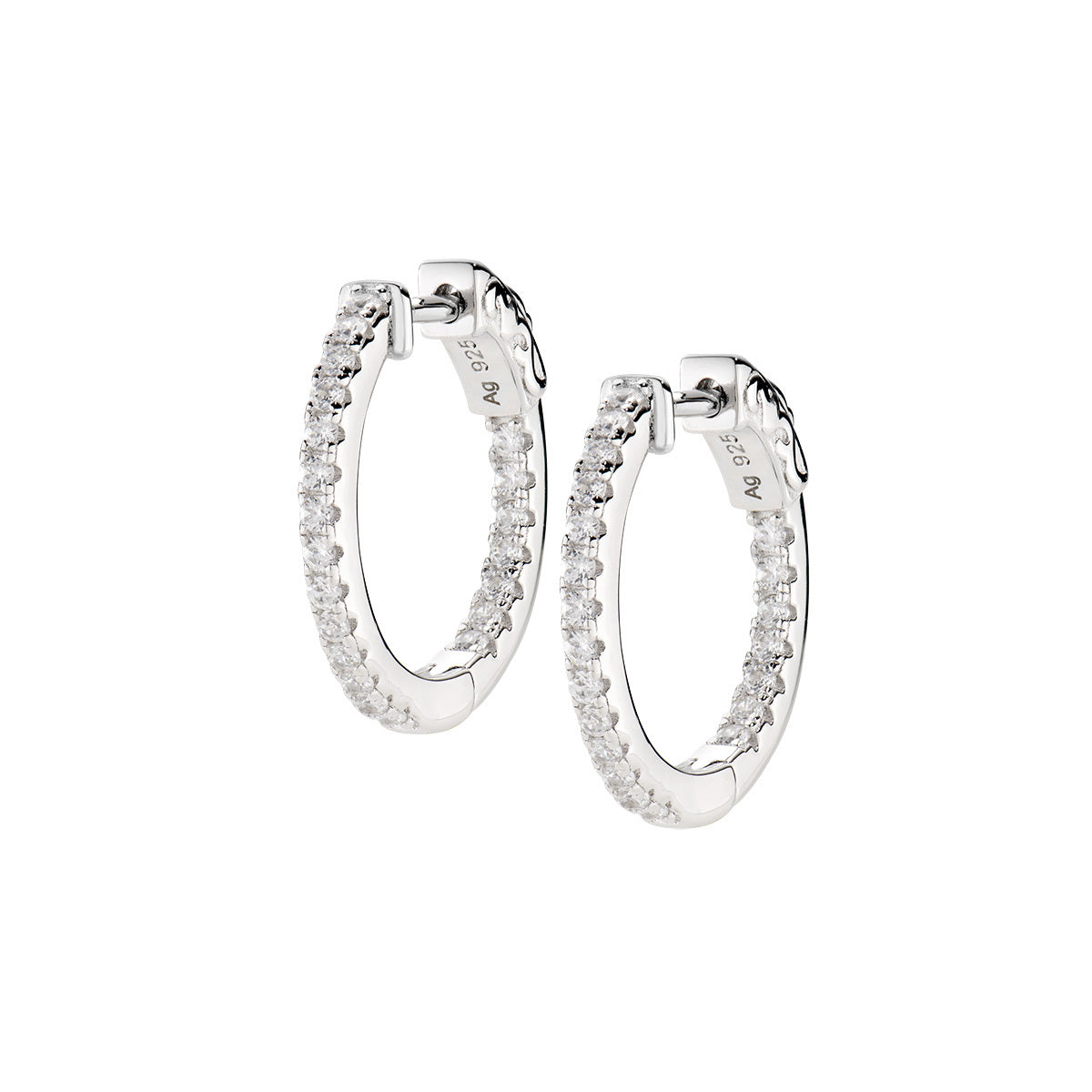 Orecchini a Cerchio Pavé di Zirconi 1,5 mm