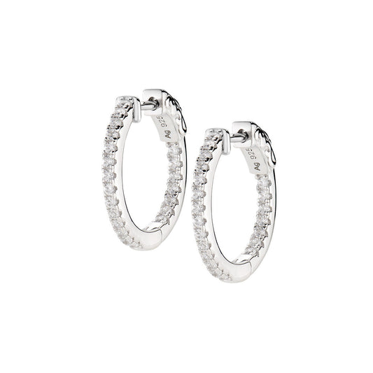 Orecchini a Cerchio Pavé di Zirconi 1,5 mm