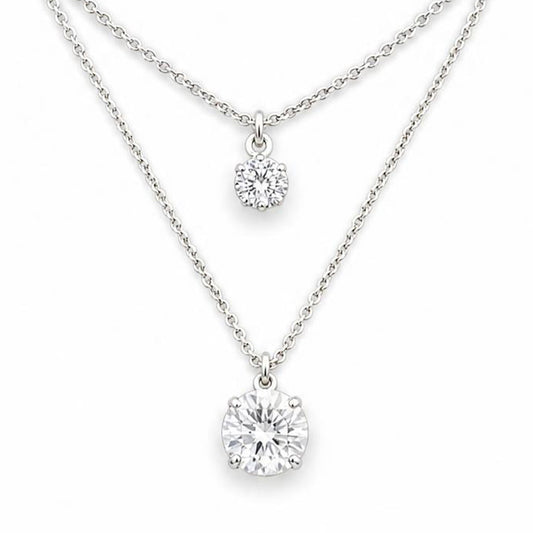 COLLANA A GIROCOLLO CON DOPPIO PUNTO LUCE PENDENTE