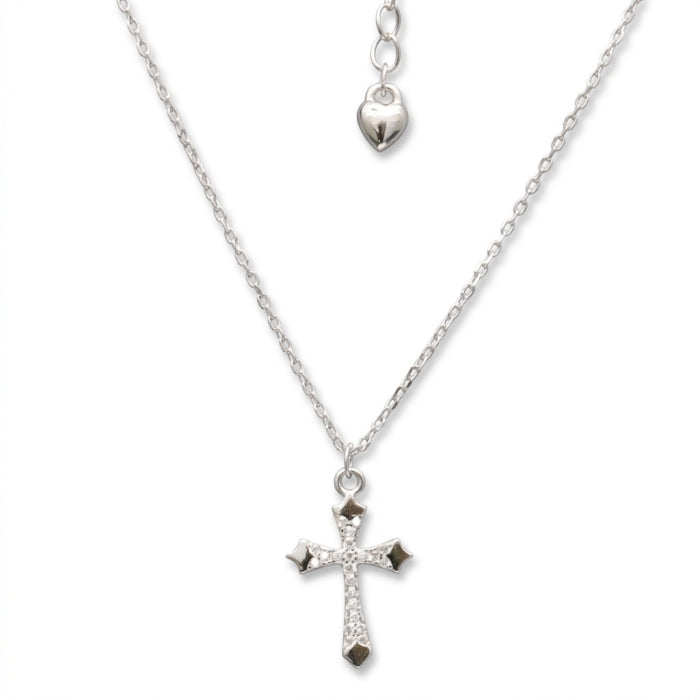 COLLANA IN ARGENTO CON CROCIFISSO E ZIRCONI