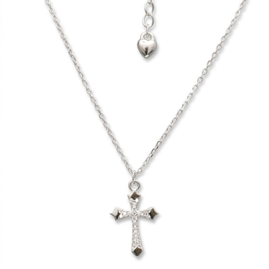 COLLANA IN ARGENTO CON CROCIFISSO E ZIRCONI