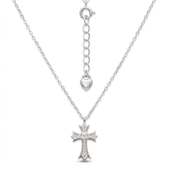COLLANA IN ARGENTO CON CROCIFISSO E ZIRCONI