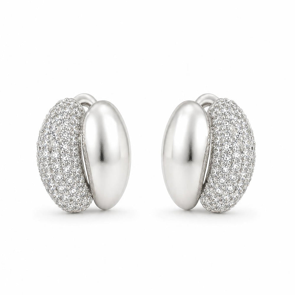 ORECCHINI A LOBO ASIMMETRICI CON STRASS