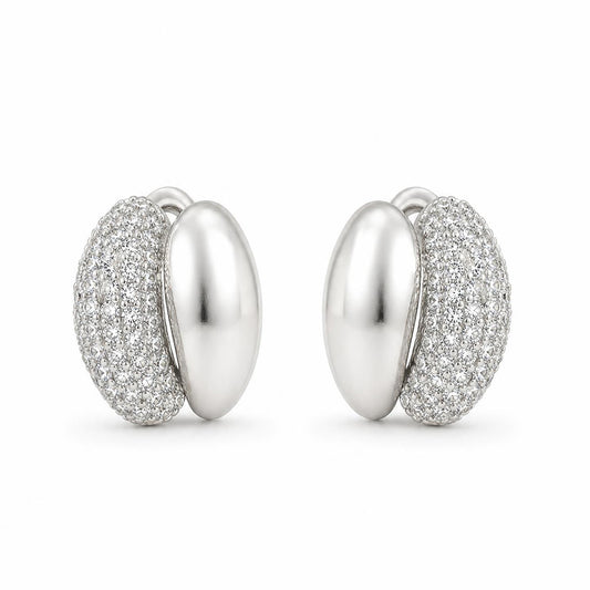 ORECCHINI A LOBO ASIMMETRICI CON STRASS