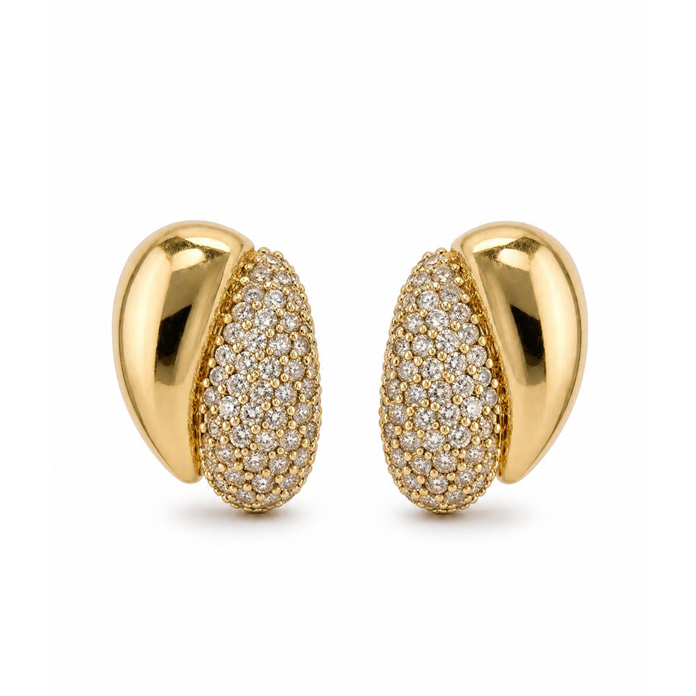 ORECCHINI A LOBO CON GOCCIA INVERSA DI STRASS