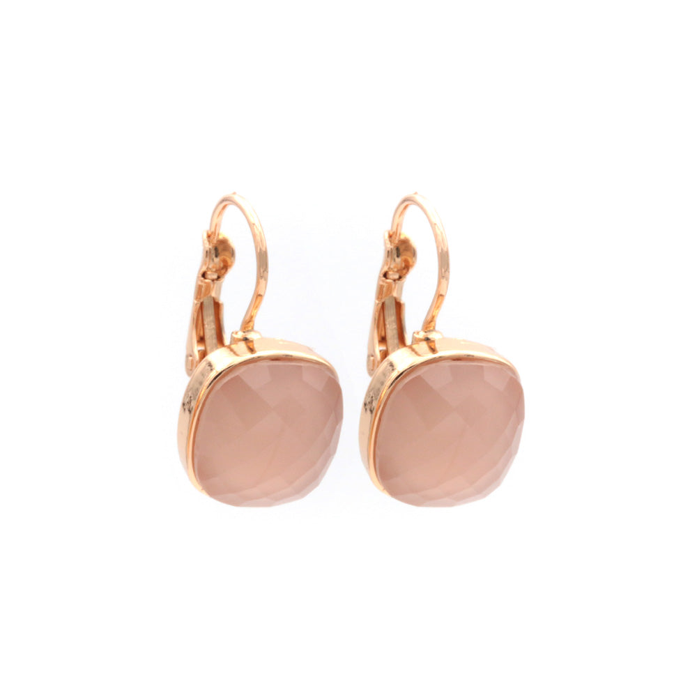 ORECCHINI PENDENTI CON PIETRA CENTRALE E CHIUSURA A MONACHELLA