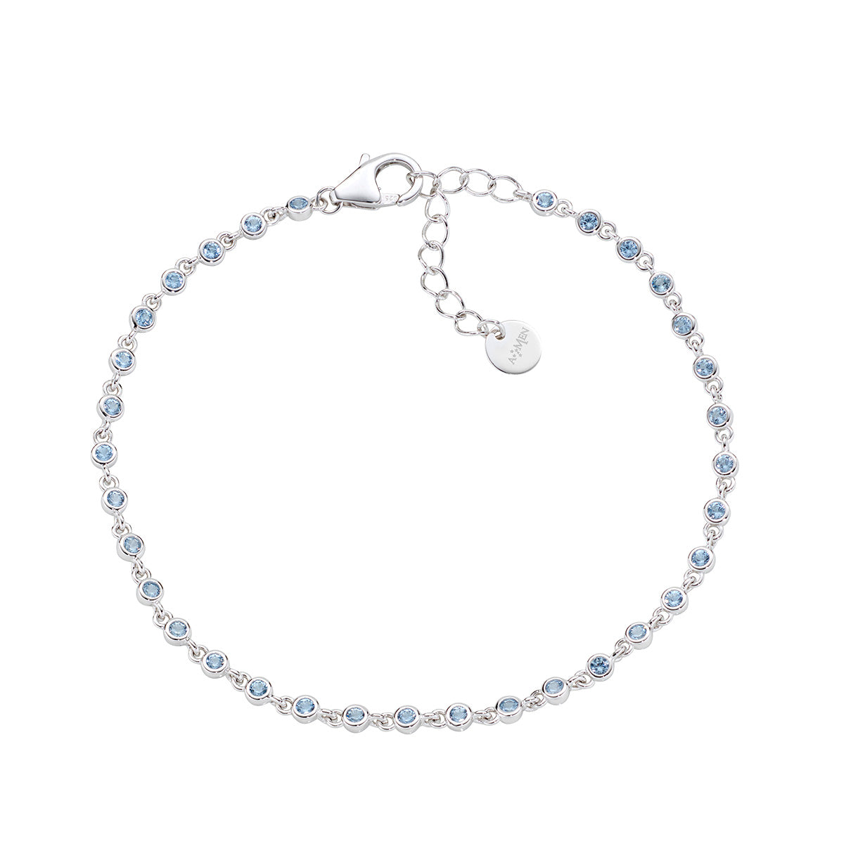 Bracciale Joy in lega Amen con Zirconi Acquamarina