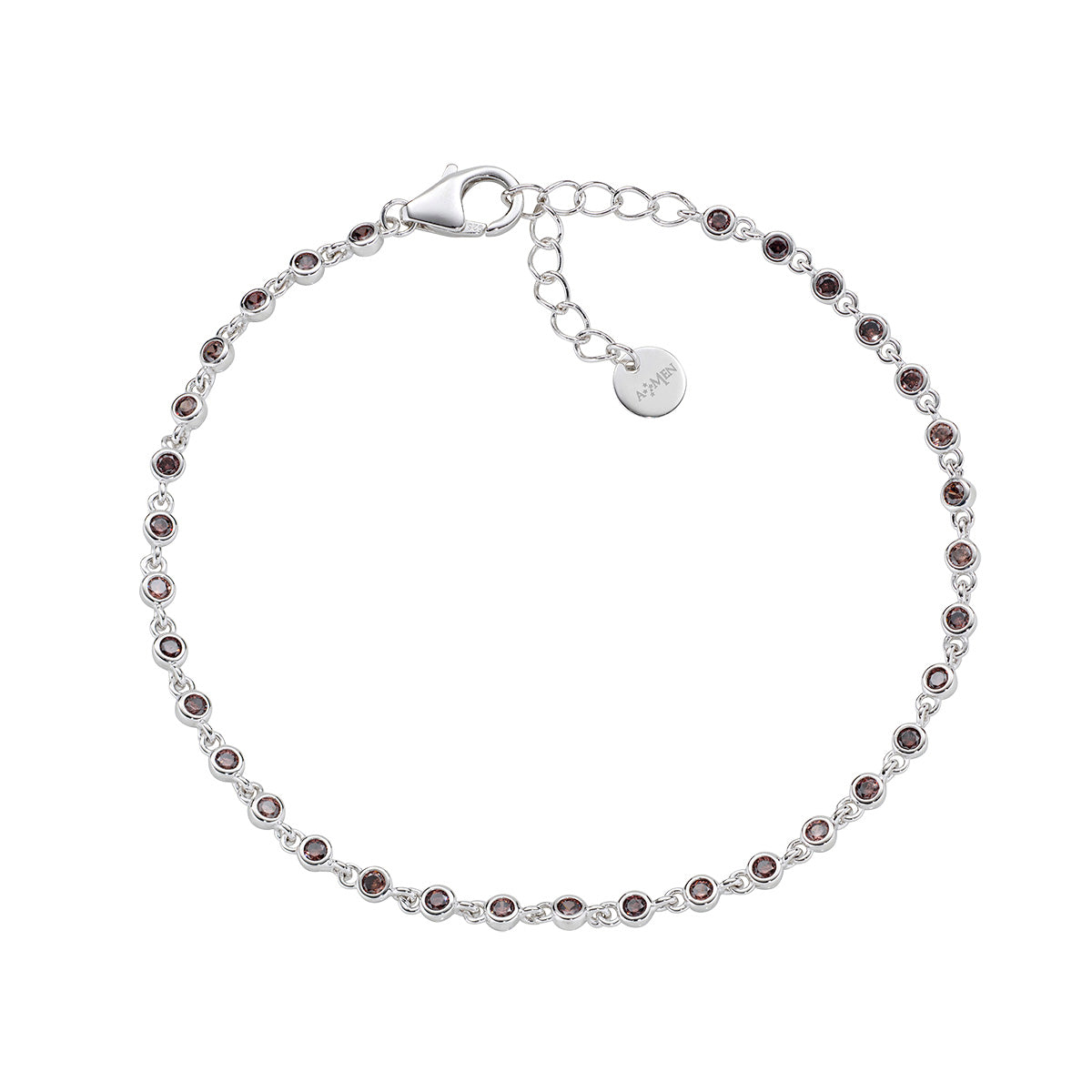 Bracciale Joy in lega Amen con Zirconi Marrone