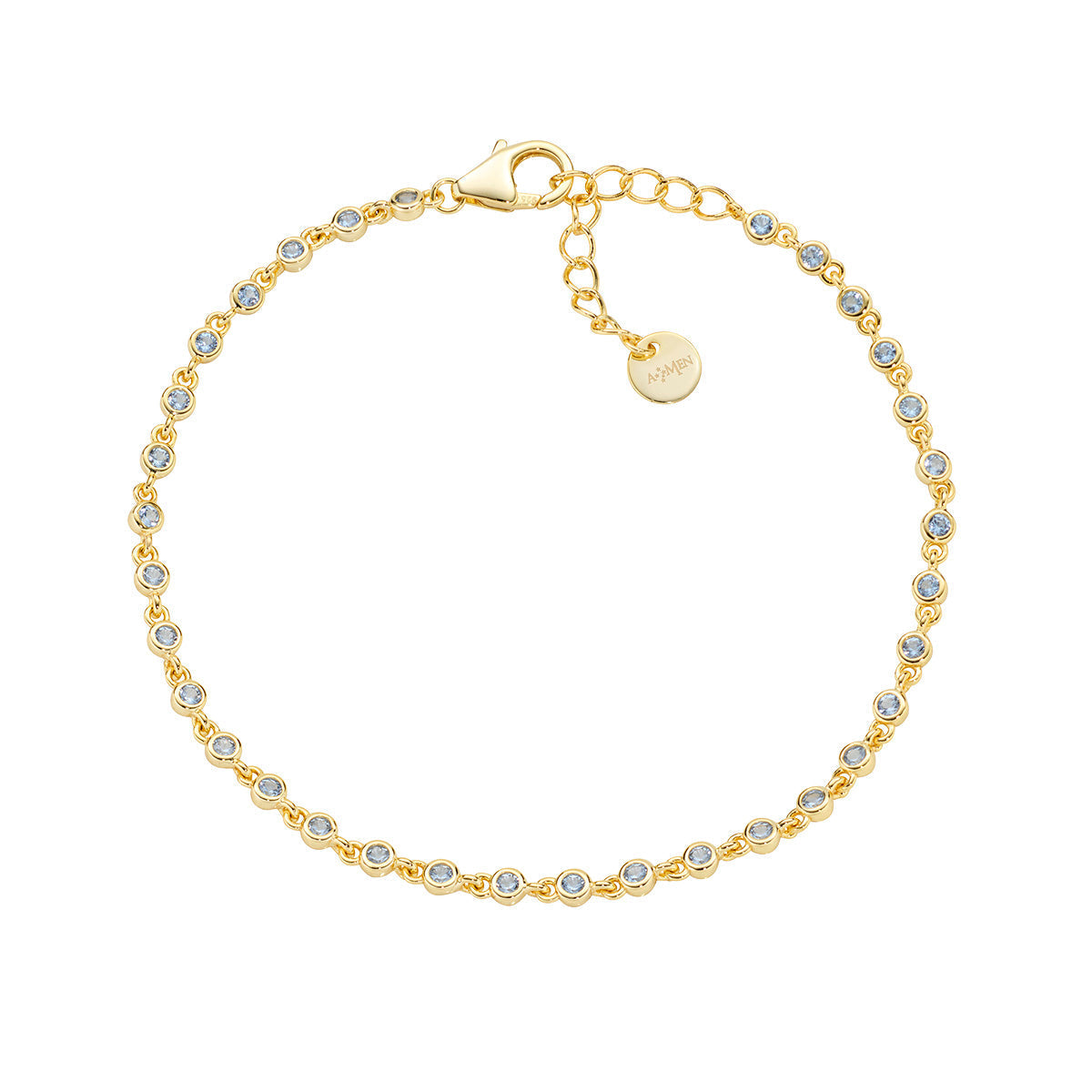 Bracciale Joy in lega Amen con Zirconi Acquamarina